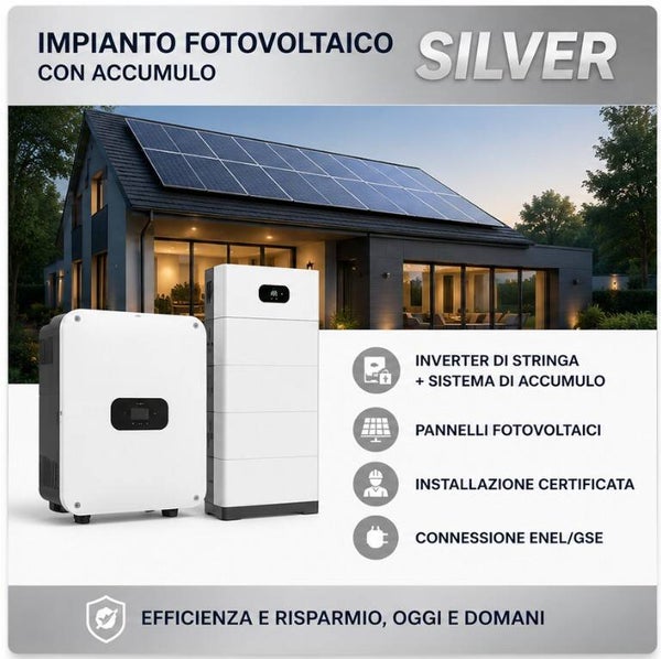 Impianto fotovoltaico con accumulo 6KW + 10KWh Silver