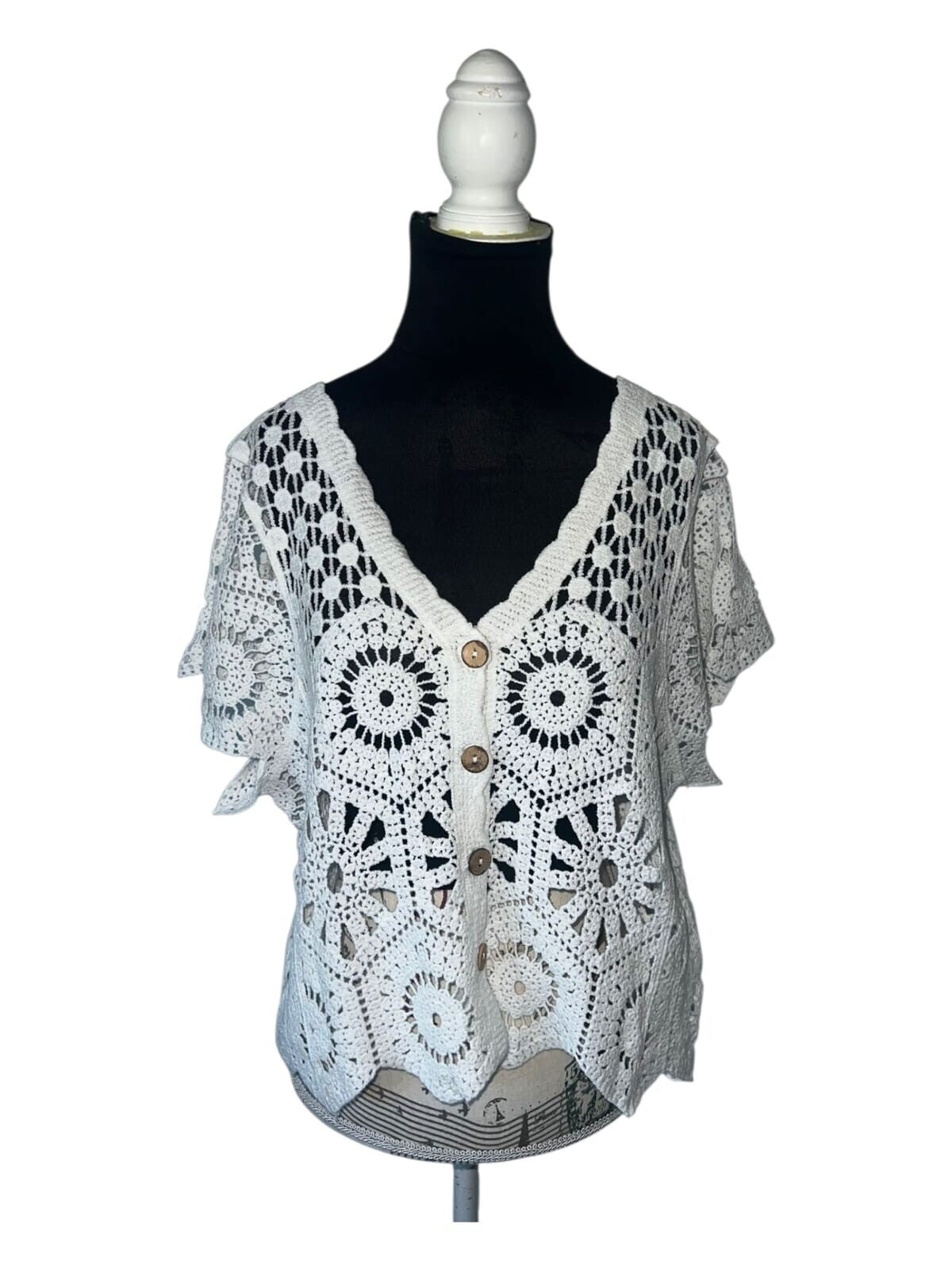 Top en crochet léger en coton
