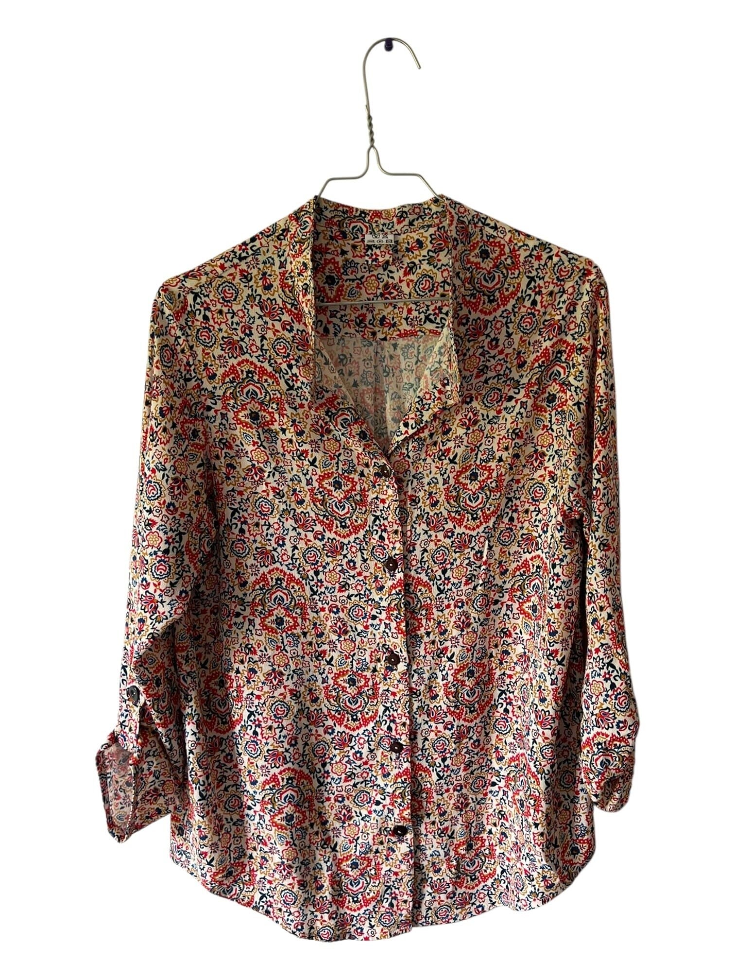 Chemisier manches trois quarts en viscose cachemire