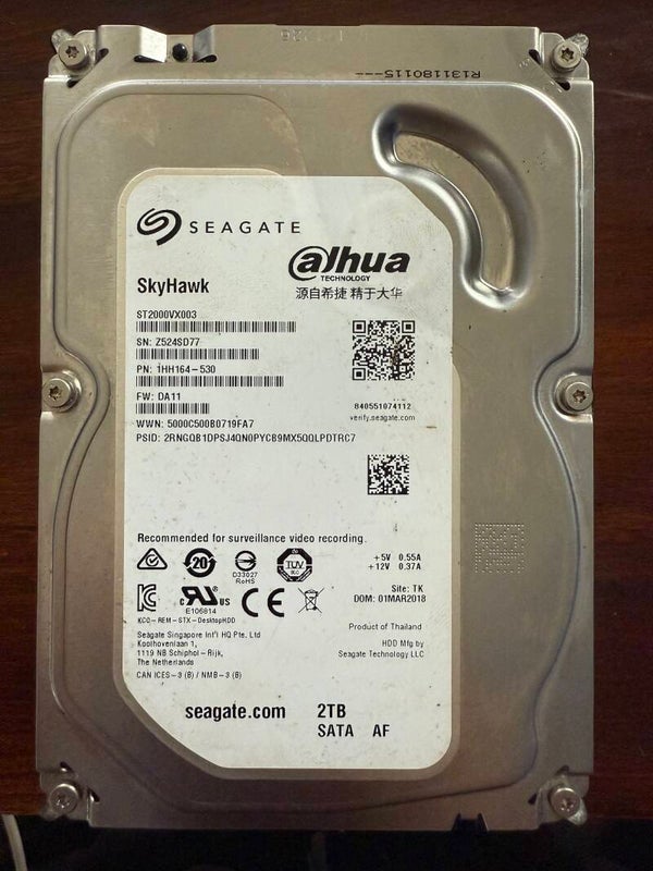 disque dur Seagate SkyHawk pour surveillance