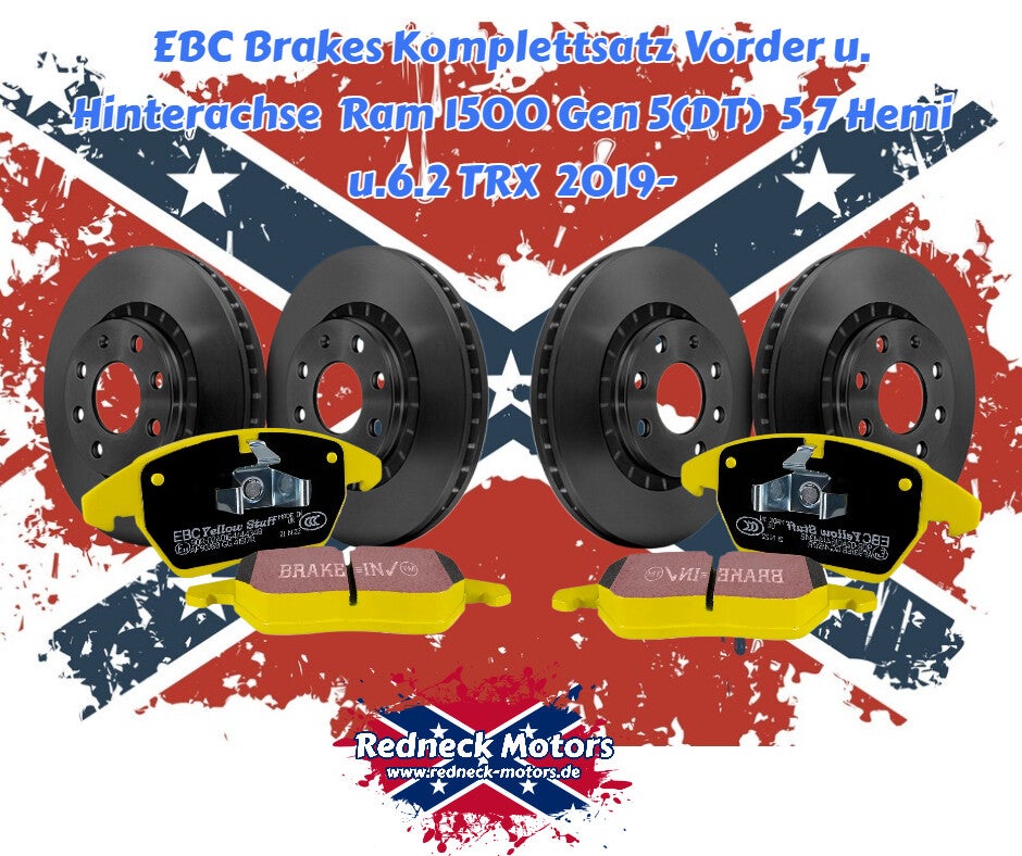 EBC Brakes Komplettsatz Vorder u. Hinterachse Ram 1500 Gen 5 (DT) 5,7 Hemi ,6.2 TRW  2019-