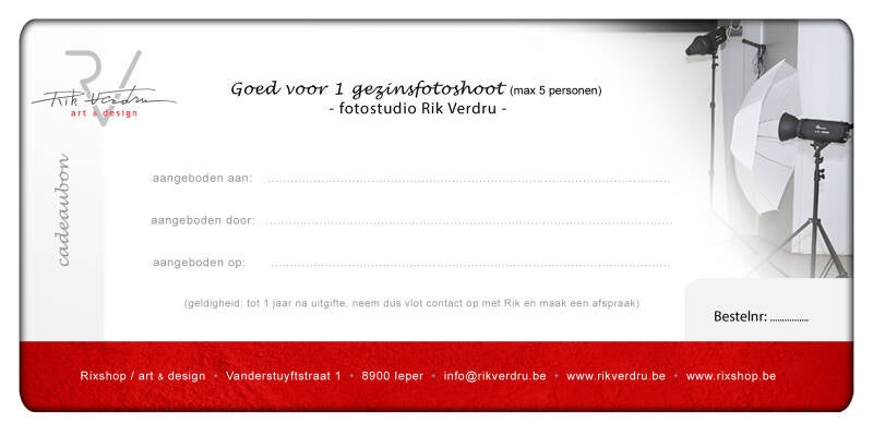 Cadeaubon gezinsfotoshoot Rik Verdru
