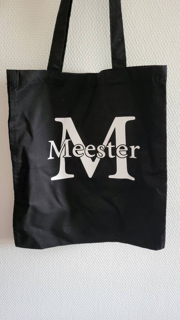 Katoenen Shopper met Monogram | Juf & Meester Cadeau