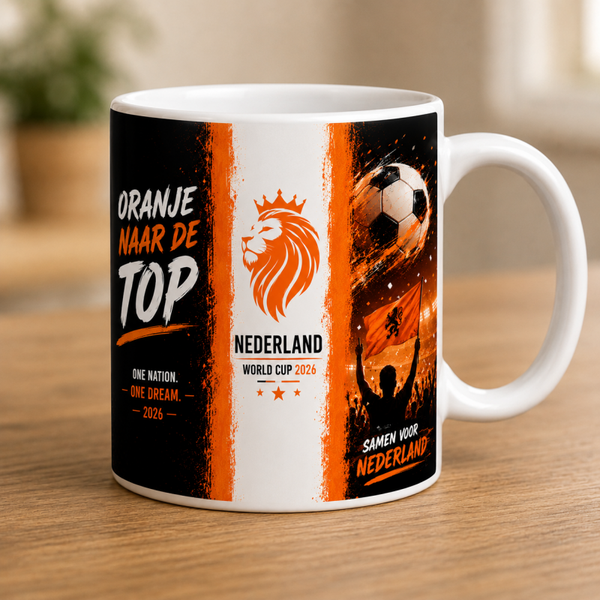 Oranje Naar De Top Mok – Nederland WK 2026 Supporters Mok