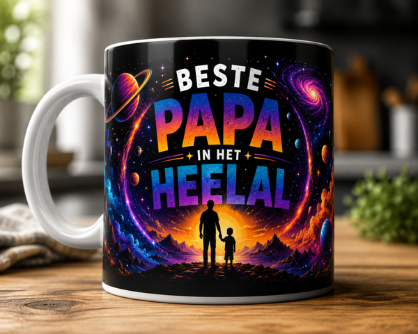 Beste Papa in het Heelal Mok - Uniek Vaderdag Cadeau voor Papa