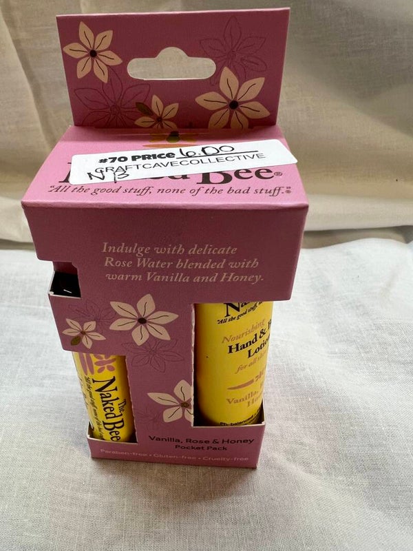 The Naked  Bee Vanilla, Rose & Honey Pocket Pack Set of 2 Items