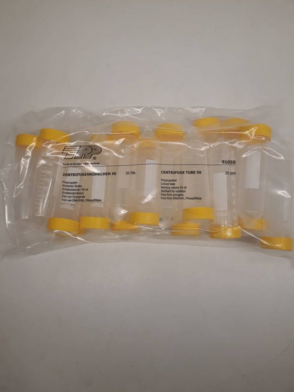 Tubes centrifugeuses TPP 91050 volume 50 ml polypropylène stérilisé 300 pièces