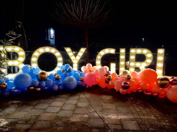 Boy/girl licht letter set