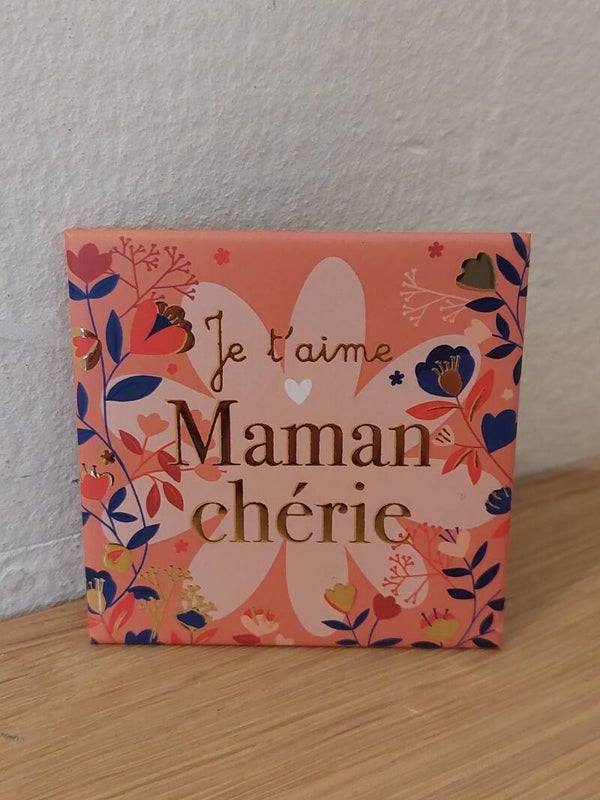 Magnet 'je t'aime maman chérie' rose