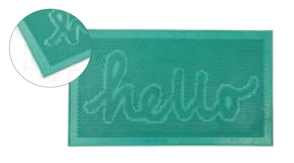 Paillasson 'hello' vert