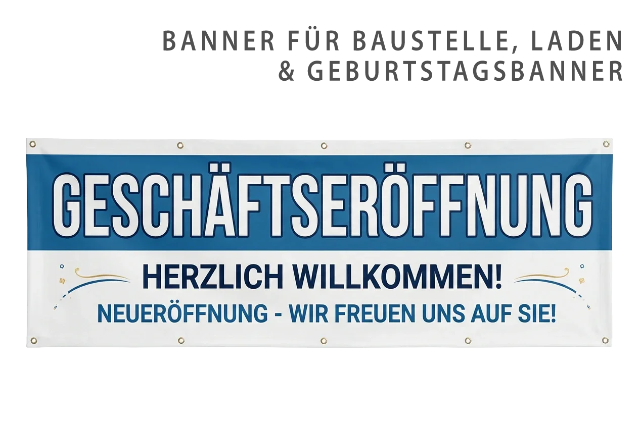 Werbebanner Werbeplane Geburtstagsbanner Burgenland niederösterreich steiermark fm design