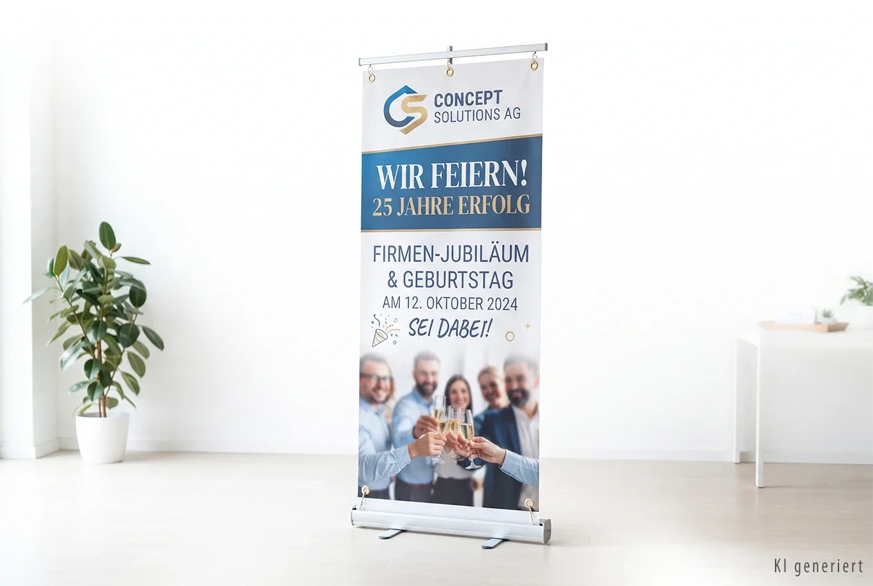 Banner Geburtstagsbanner rollups´s aus Markt Allhau für Betriebe und Privatkunden fm-design