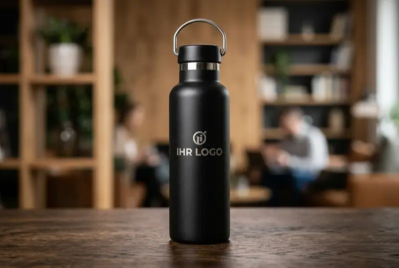 Weihnachtsgeschenk Mitarbeiter personalisierte Trinkflasche Burgenland Niederösterreich Steiermark fm-design