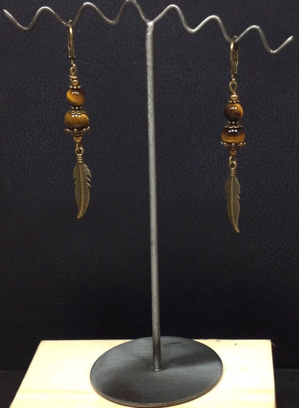 Boucles d'oreilles oeil de tigre