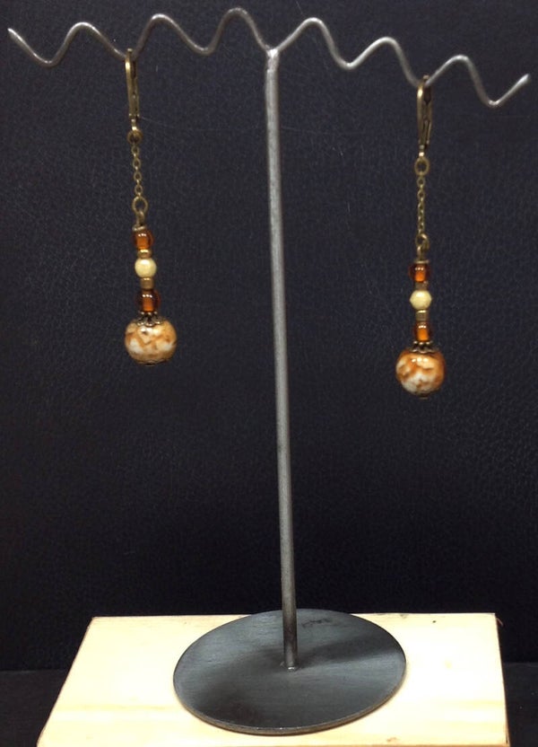 Boucles d'oreilles jaspe paysage