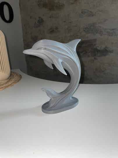 Sculpture “Dauphin Élégance” – Déco marine design, création 3D artisanale