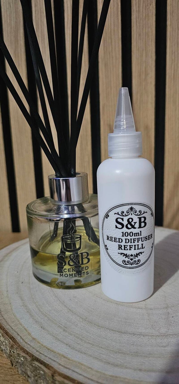 100ml Reed Diffuser Refill & 6 Reeds (Black 200mm)