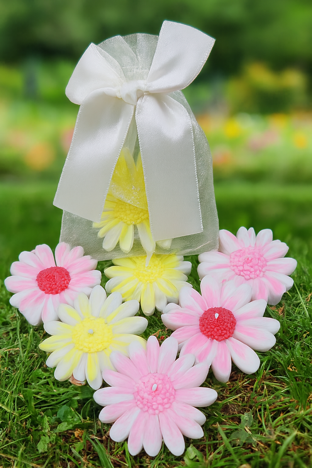 Bloom & Glow Daisy Wax Melts – Floral Elegance with wick