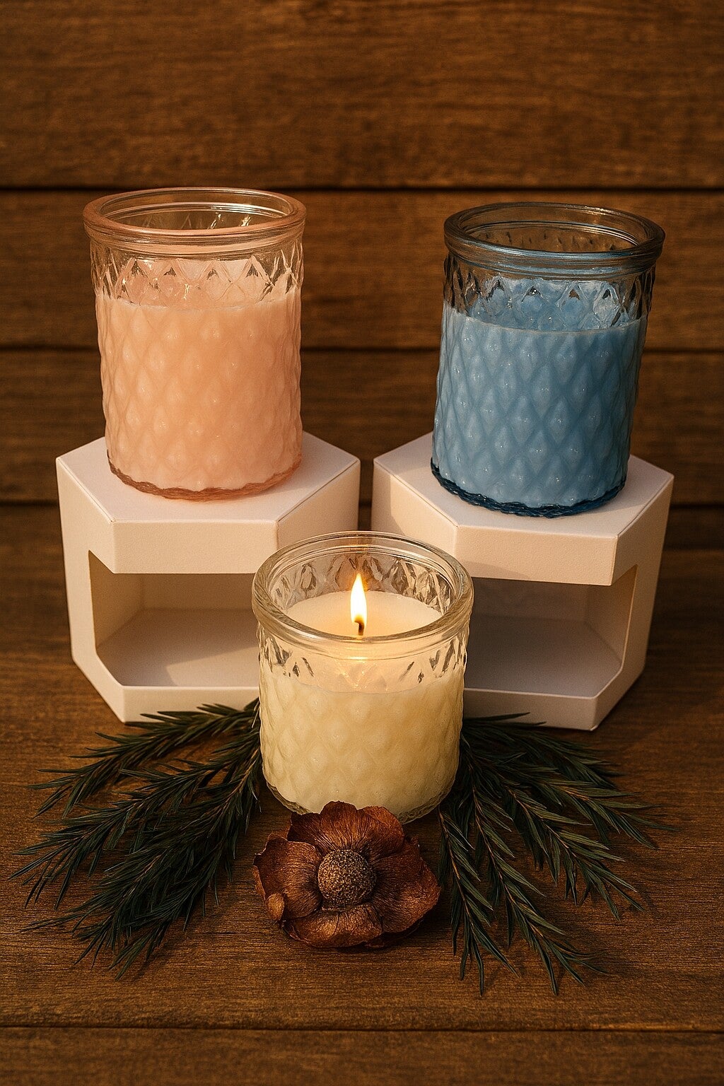 Snow Pixie 80g Scented Candle – Pink, Blue & White