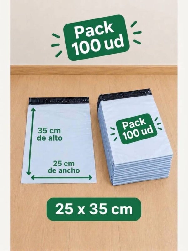 Pack Sobre de envio 25x35 gris pack 100 ud