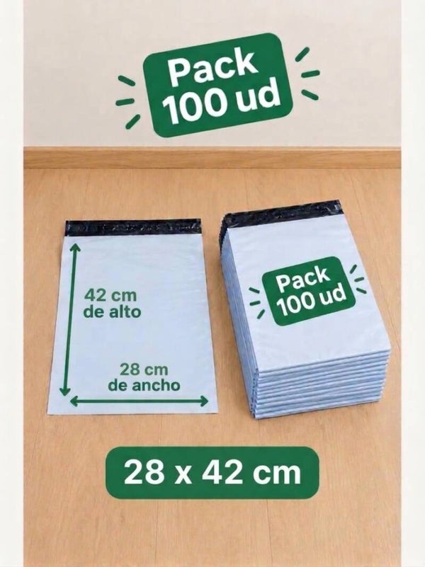 Pack Sobre de envio gris 28x42 pack 100 ud