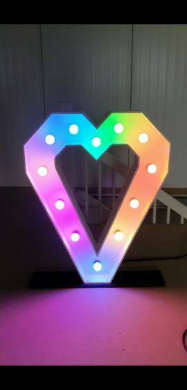 Hartje gekleurde lampen