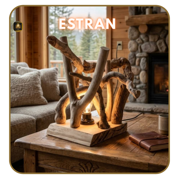 ESTRAN  Sculpture Lumineuse en Bois Flotté