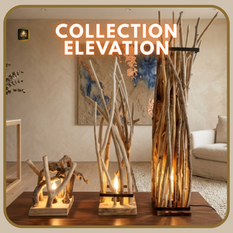 Avec la Collection ÉLÉVATION, BOREAL GLOW donne une seconde vie à ces fragments de nature.  Chaque branche possède ses propres courbes, ses reliefs et les empreintes de son histoire. Aucune ne ressemble parfaitement à une 