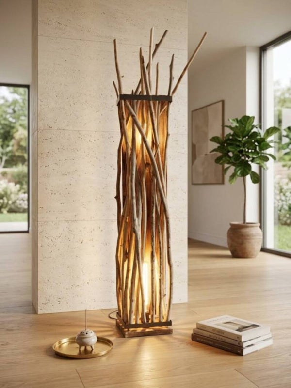 VERTIGE — Sculpture lumineuse en bois flotté & métal