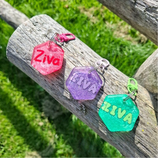 custom hexagon tag