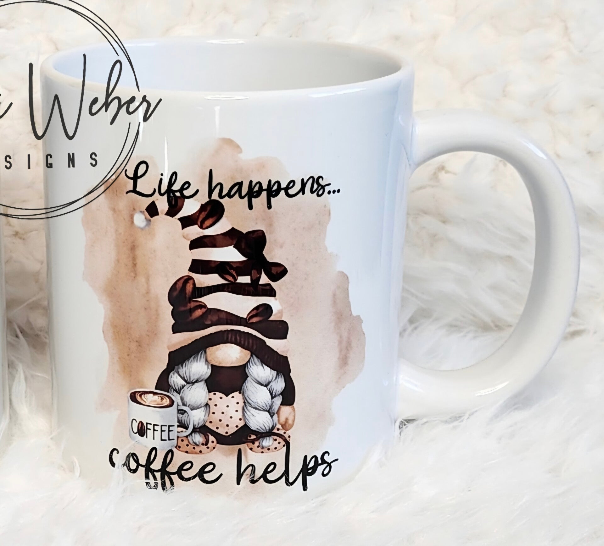 Life Happens Coffee Helps Gnome Mug