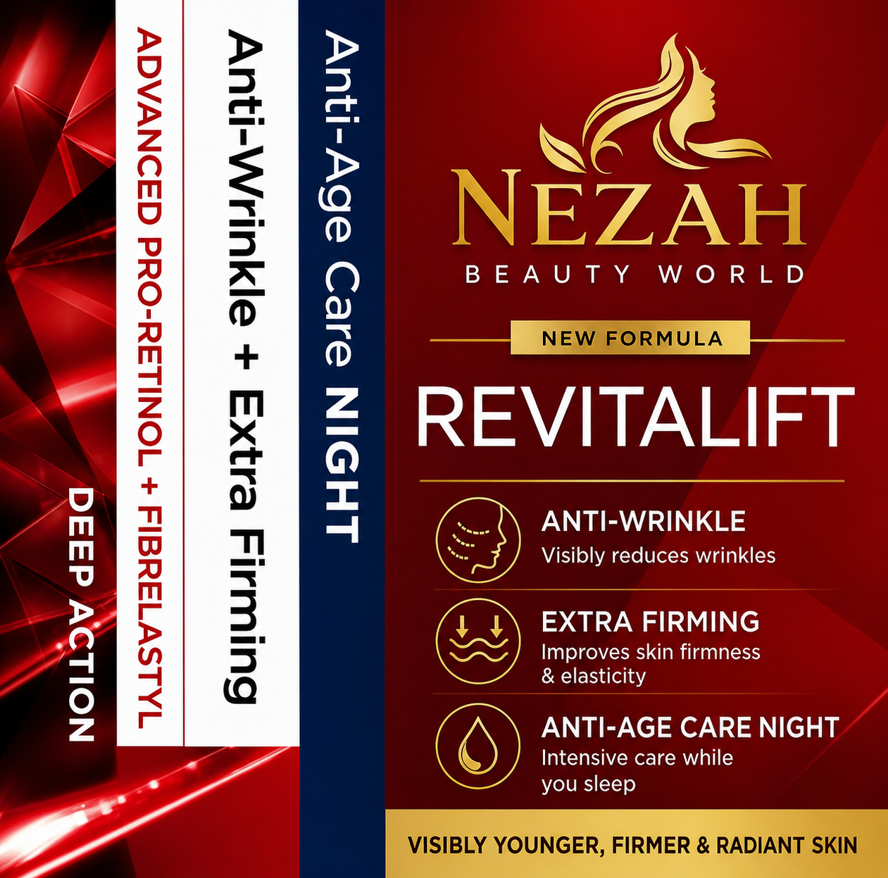 Nezah Beauty Revitalift Anti-Age Care Night Cream – Anti-Wrinkle & Extra Firming Formula