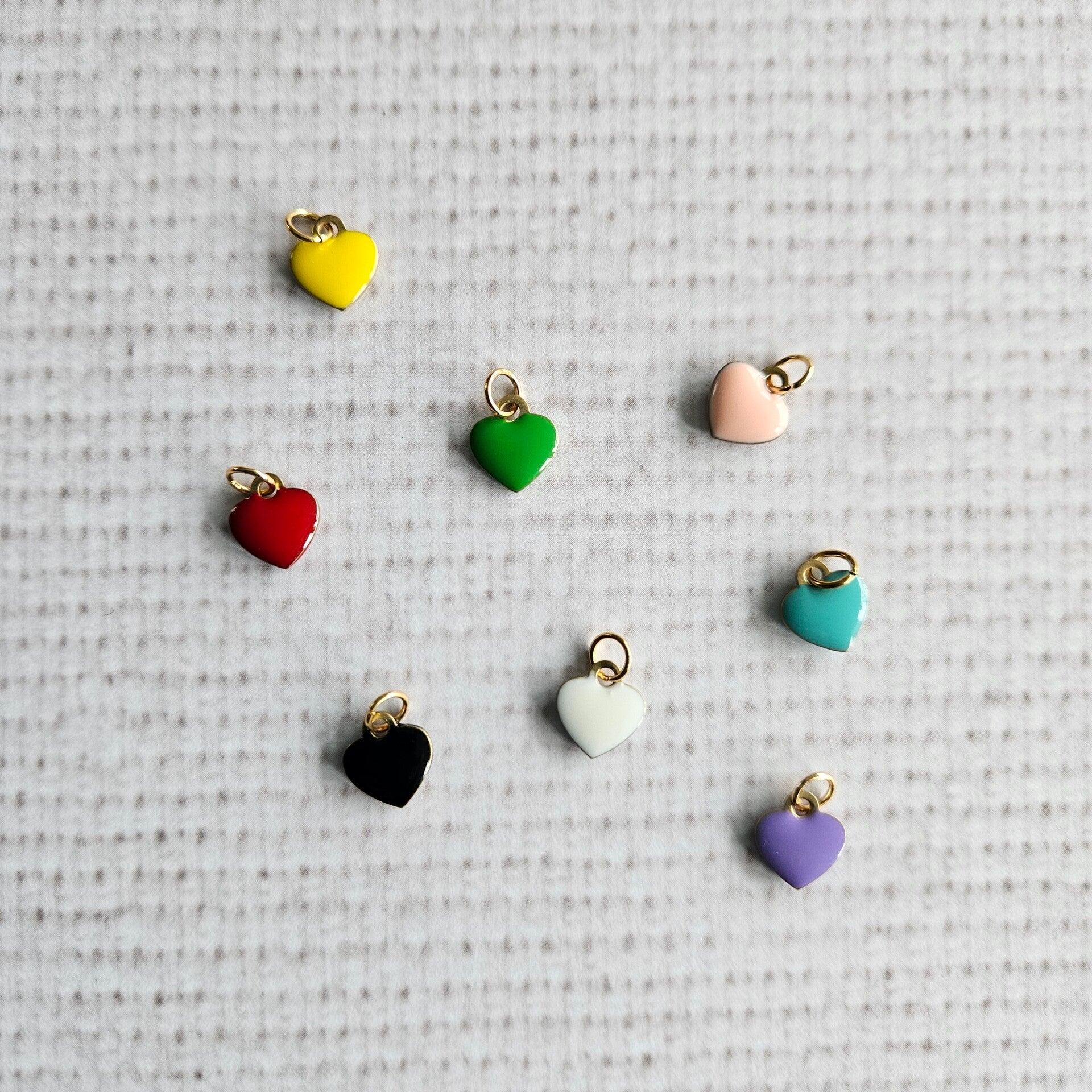 Mix&match emaillen bedeltje: hartje - per stuk