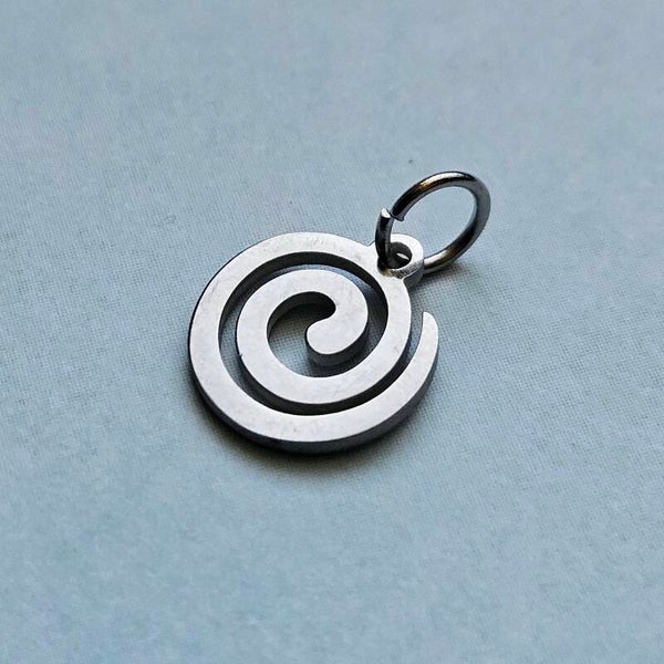 Mix&match roestvrijstalen bedeltje: spiraal S per stuk (zilverkleur)