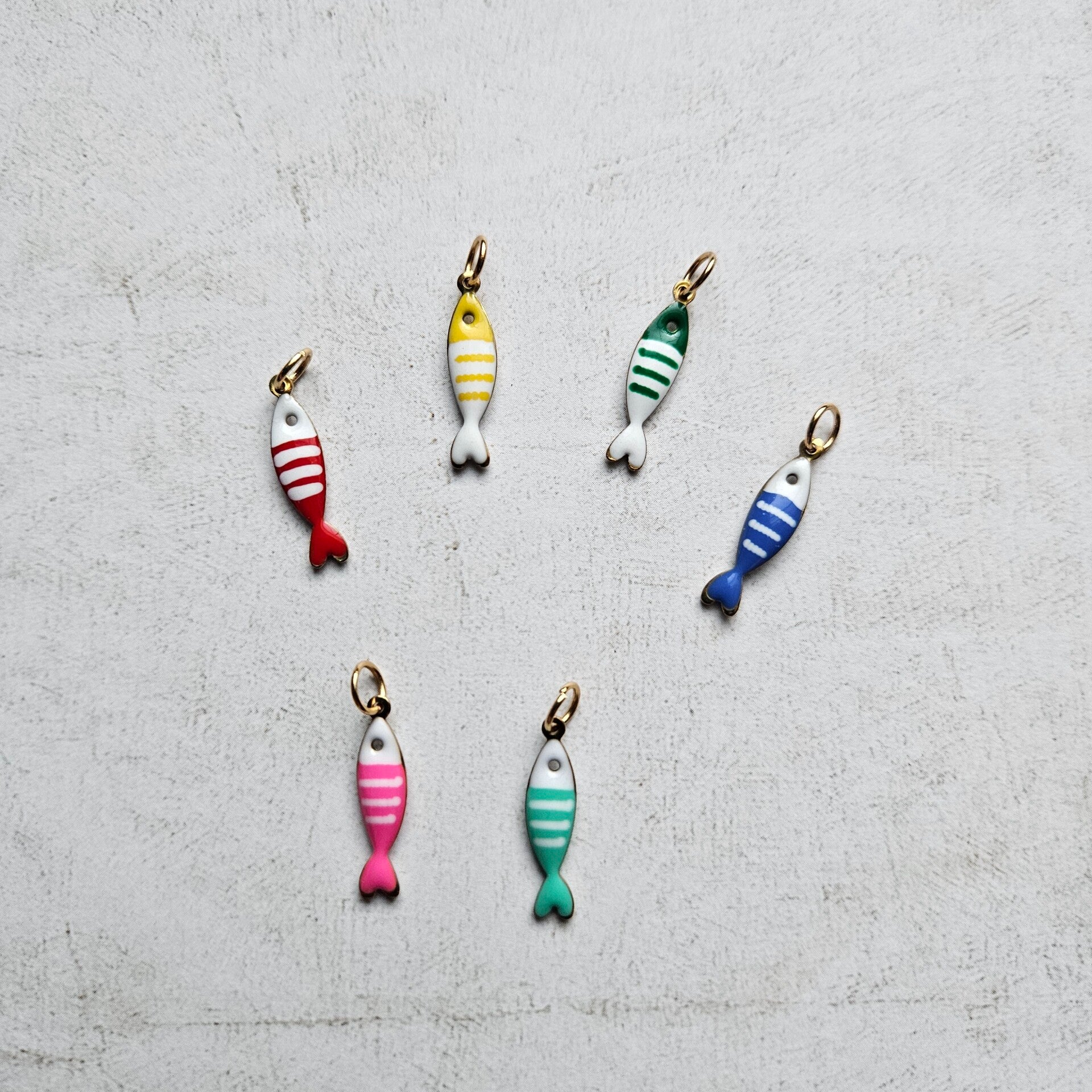 Mix&match emaillen bedel - visje A (smal) (RVS) - per stuk