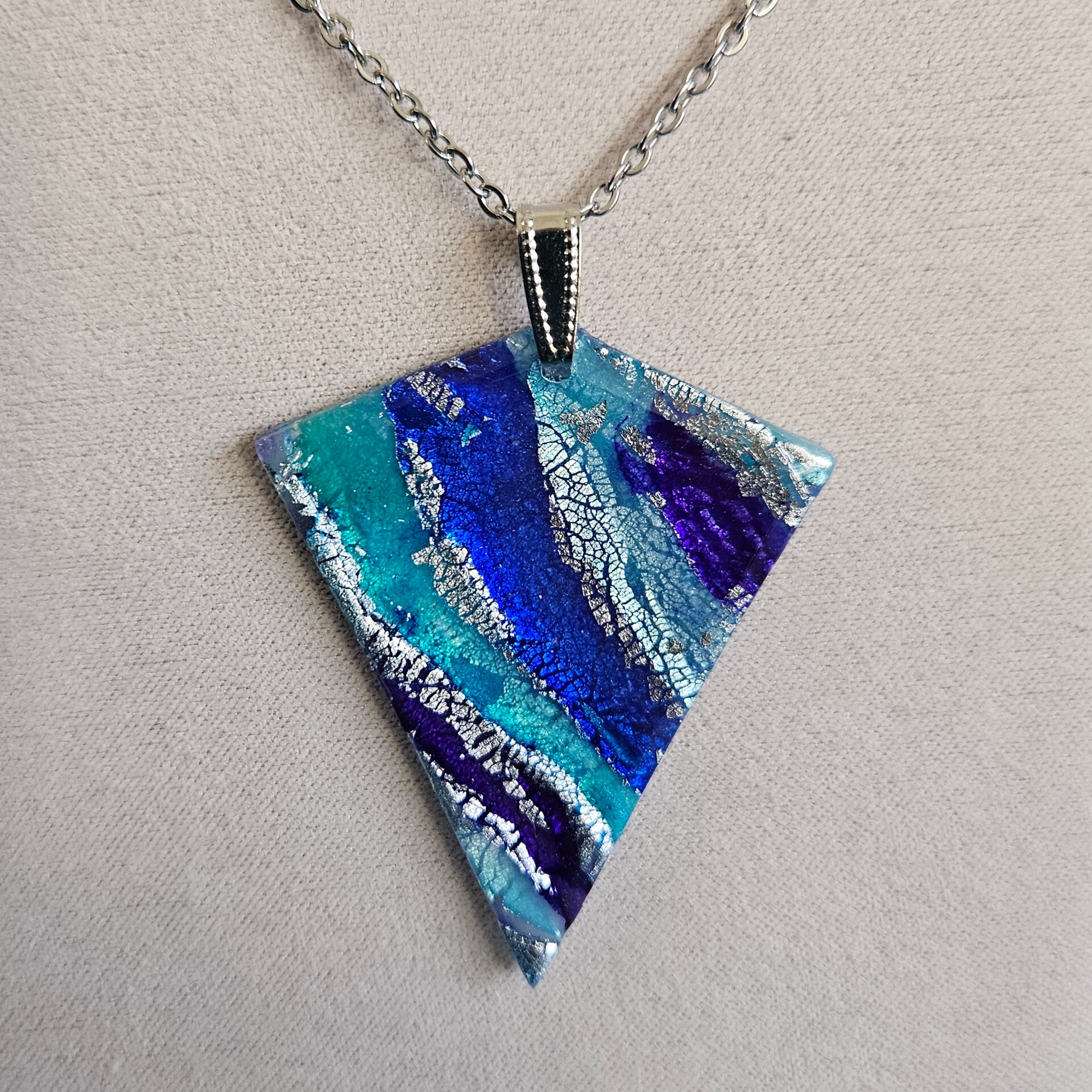 halsketting met dubbelzijdige hanger grote diamant (RVS) (PMK Nungwi-sealine)