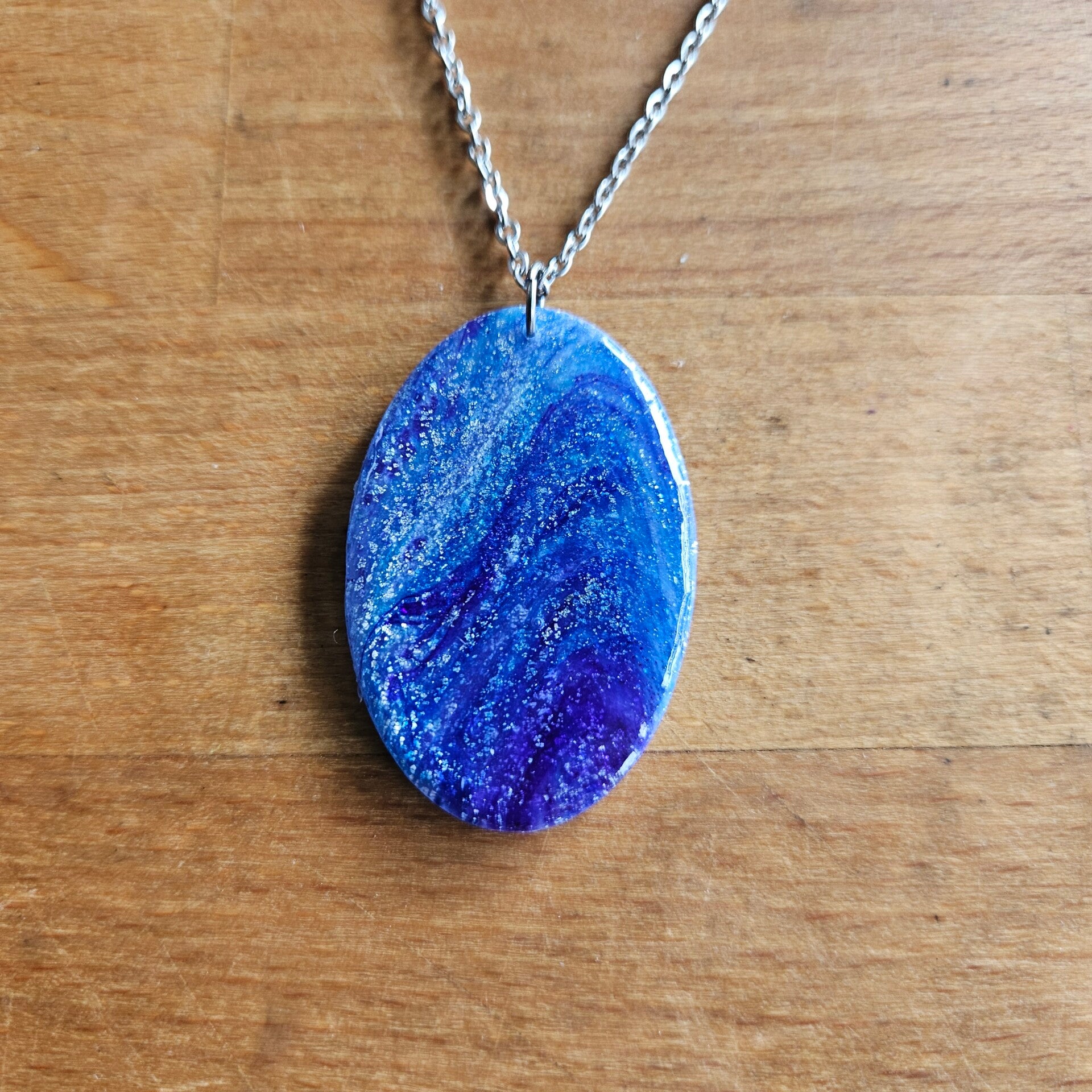 halsketting RVS met ovalen hanger L (RVS) (PMK Nungwi-twilight)