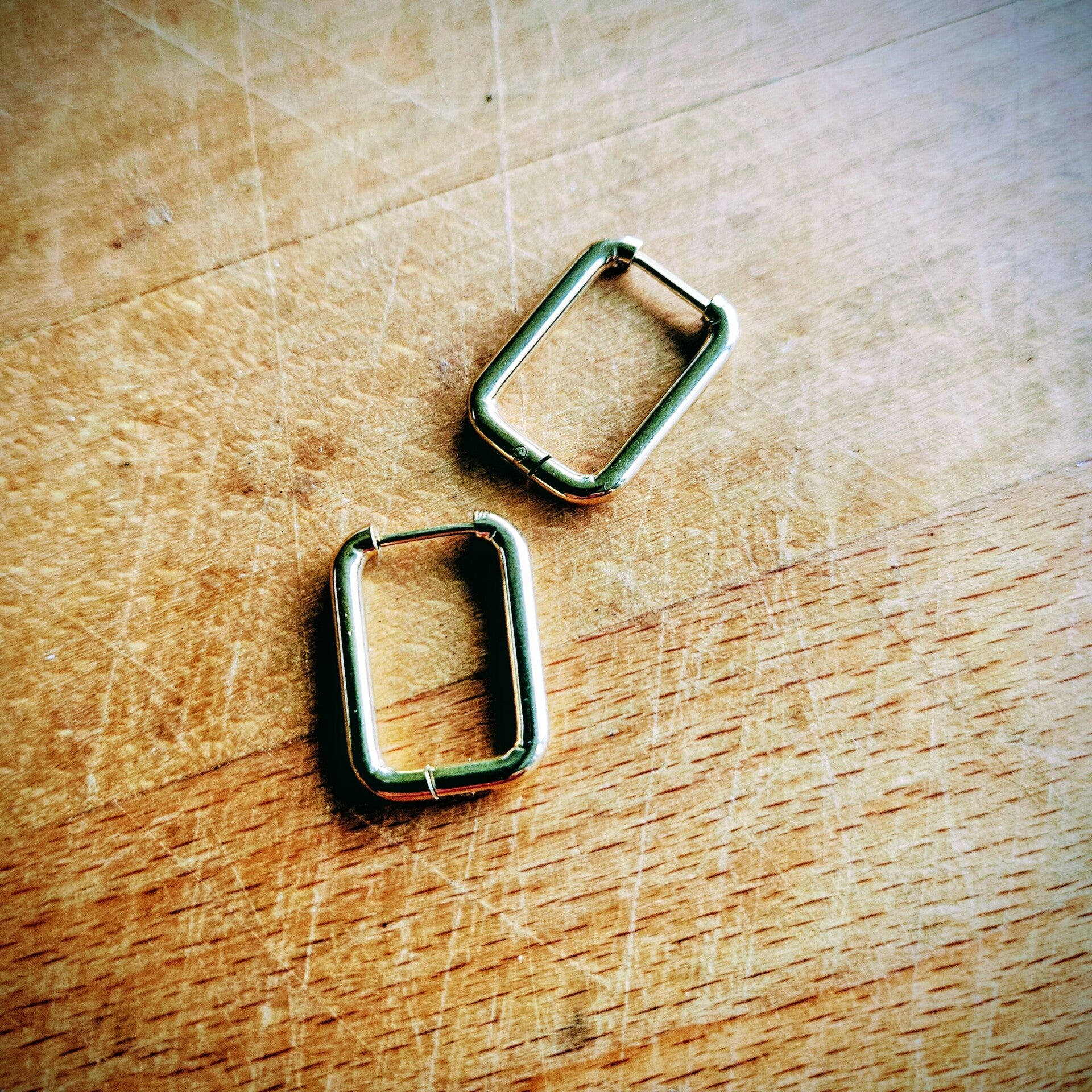 Mix&match rechthoekige oorring (creool) 'Jacqueline' (RVS) - per stuk