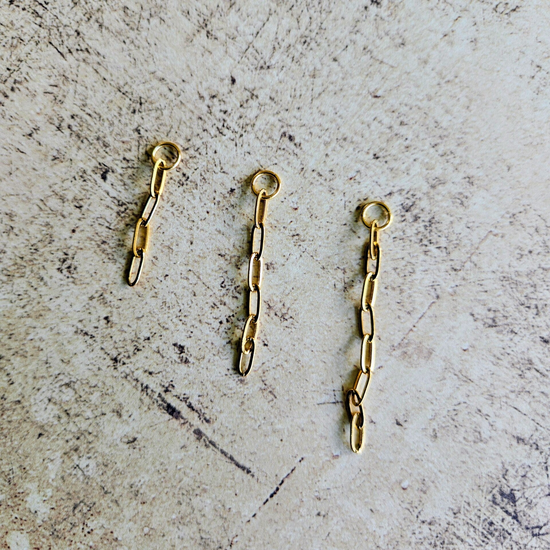 Mix&match bedel: sliertje S schakelketting RVS (6x2.5mm schakels) goudkleurig (per stuk) (excl. oorringen)