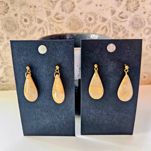 korte druppelvormige oorhangers met basic rond oorknopje (RVS) (PMK-Luxor-2)