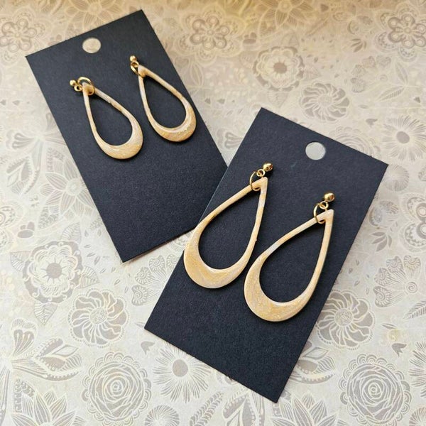 oorhangers open druppel met basic oorknopje (goudkl. RVS) (PMK-Luxor-2)