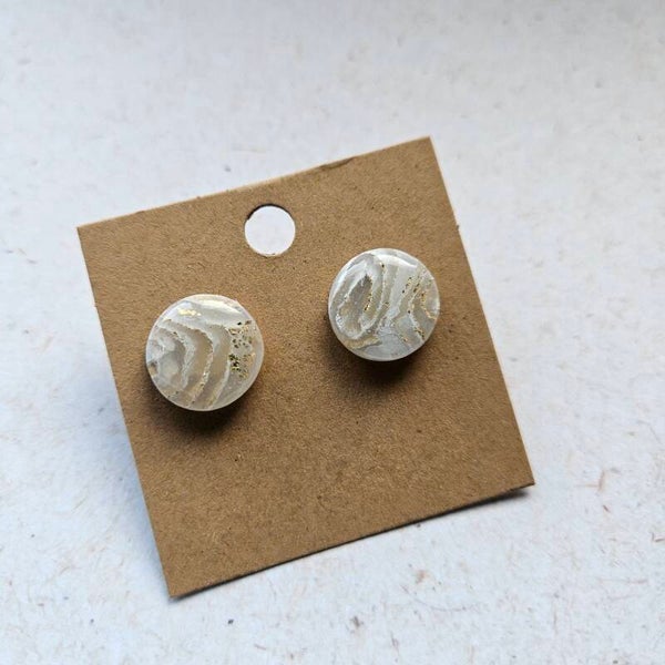 ronde oorstuds L (PMK MALOJA-snow&sunbeam) (goudkleurige RVS oorstekers)