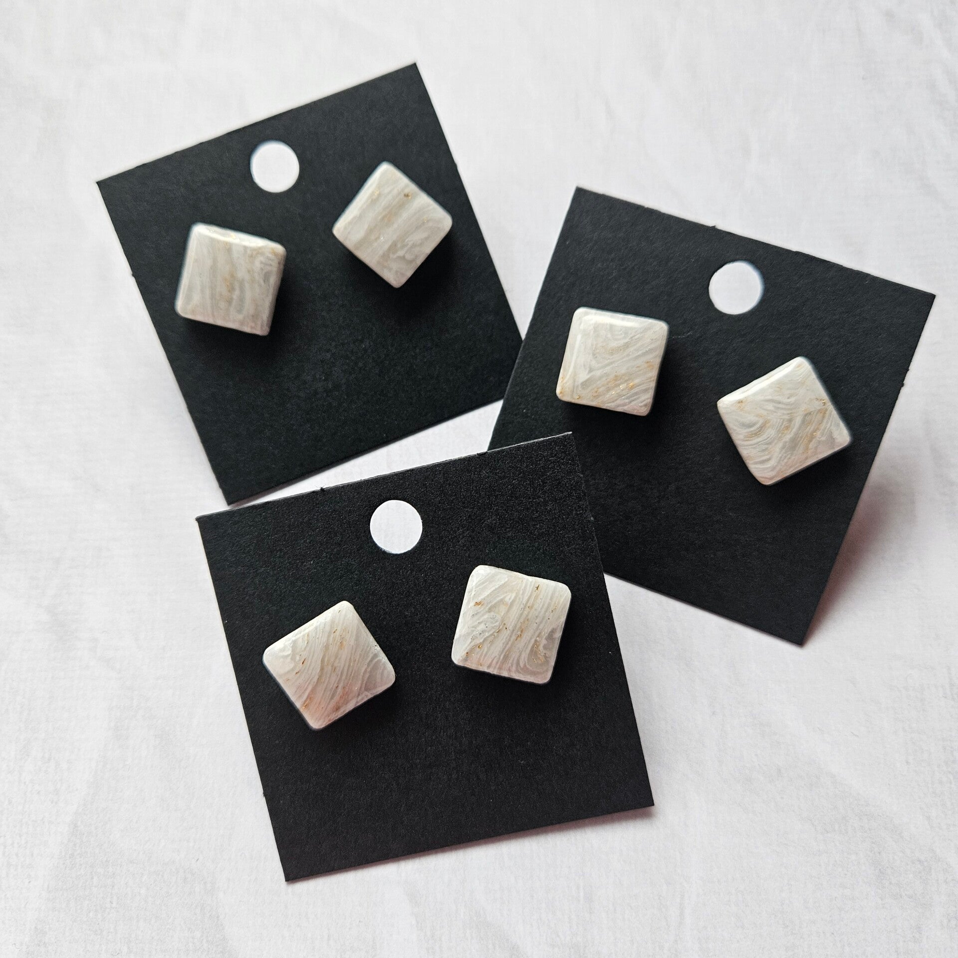 zeshoekige oorstuds L (PMK MALOJA-diamond dust) (zilverkleurige RVS oorstekers)