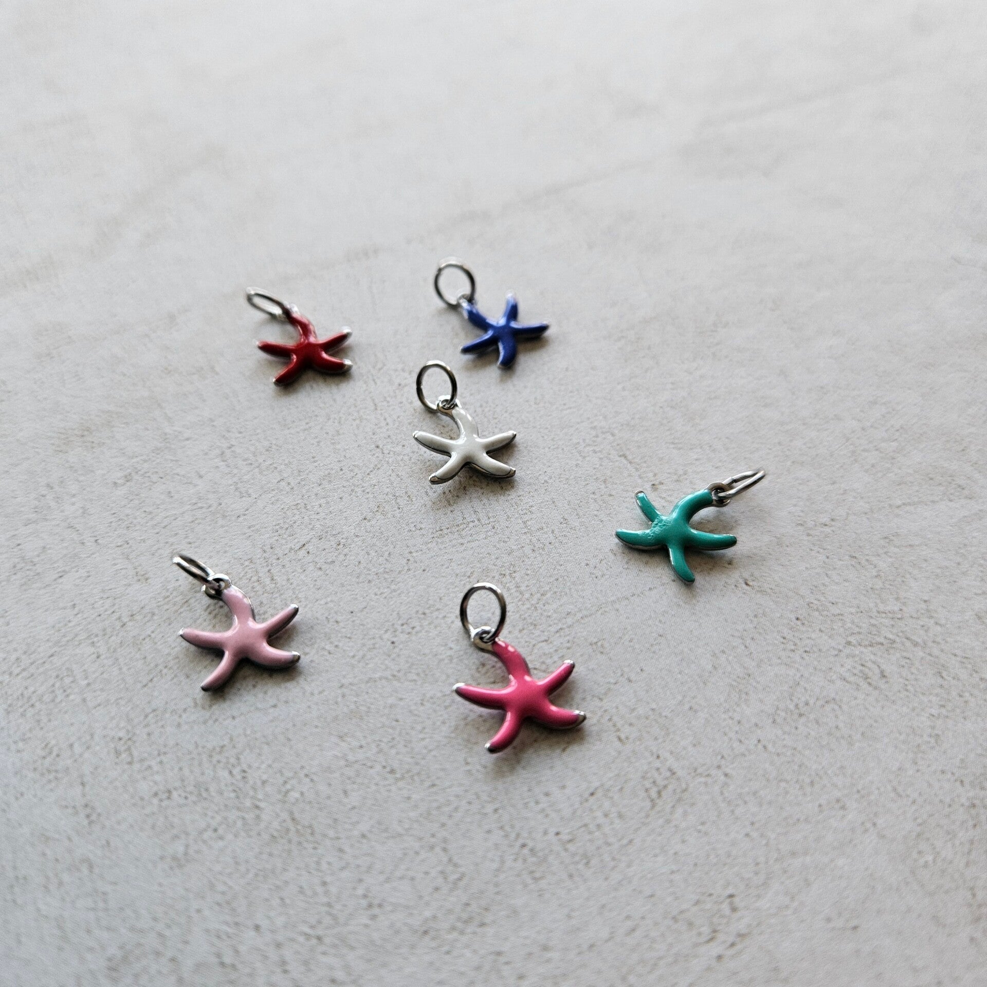 Mix&match emaillen bedel - mini zeesterretje egaal (RVS/zilverkleur) - per stuk