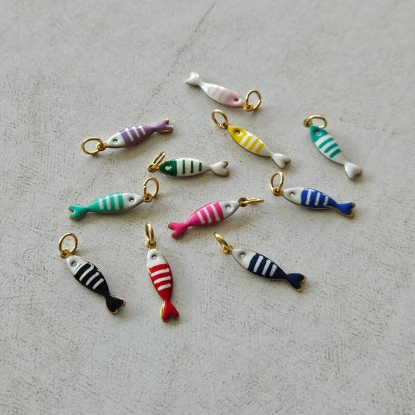 Mix&match emaillen bedel - visje A (smal) (RVS) - per stuk