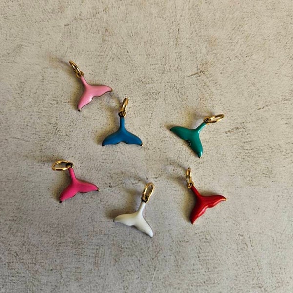 Mix&match emaillen bedel - mini vissenstaart (RVS) - per stuk