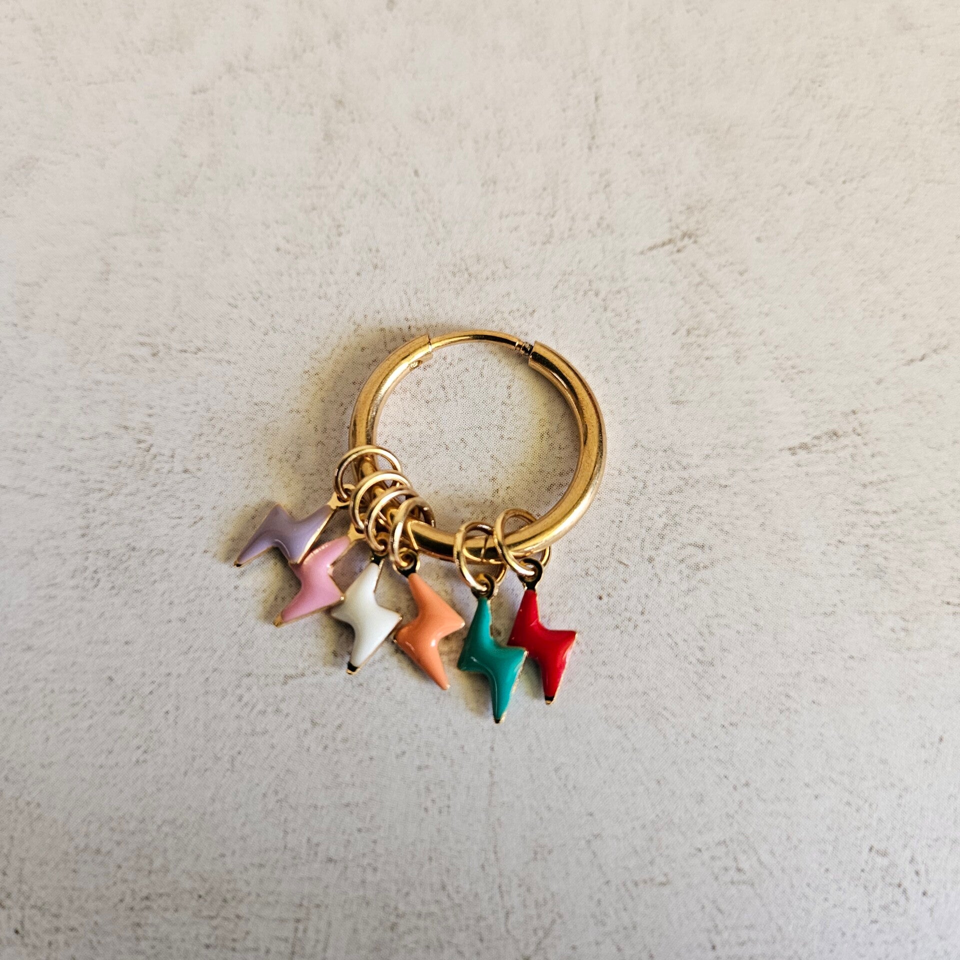 Mix&match emaillen bedel - mini bliksem (RVS) - per stuk