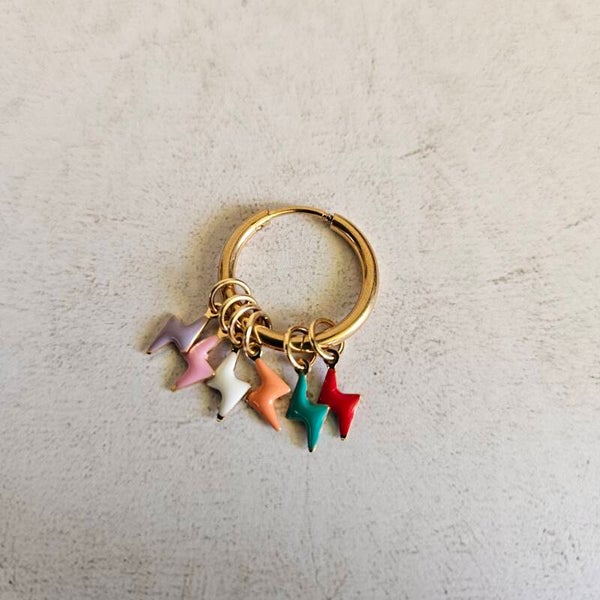 Mix&match emaillen bedel - mini bliksem (RVS) - per stuk