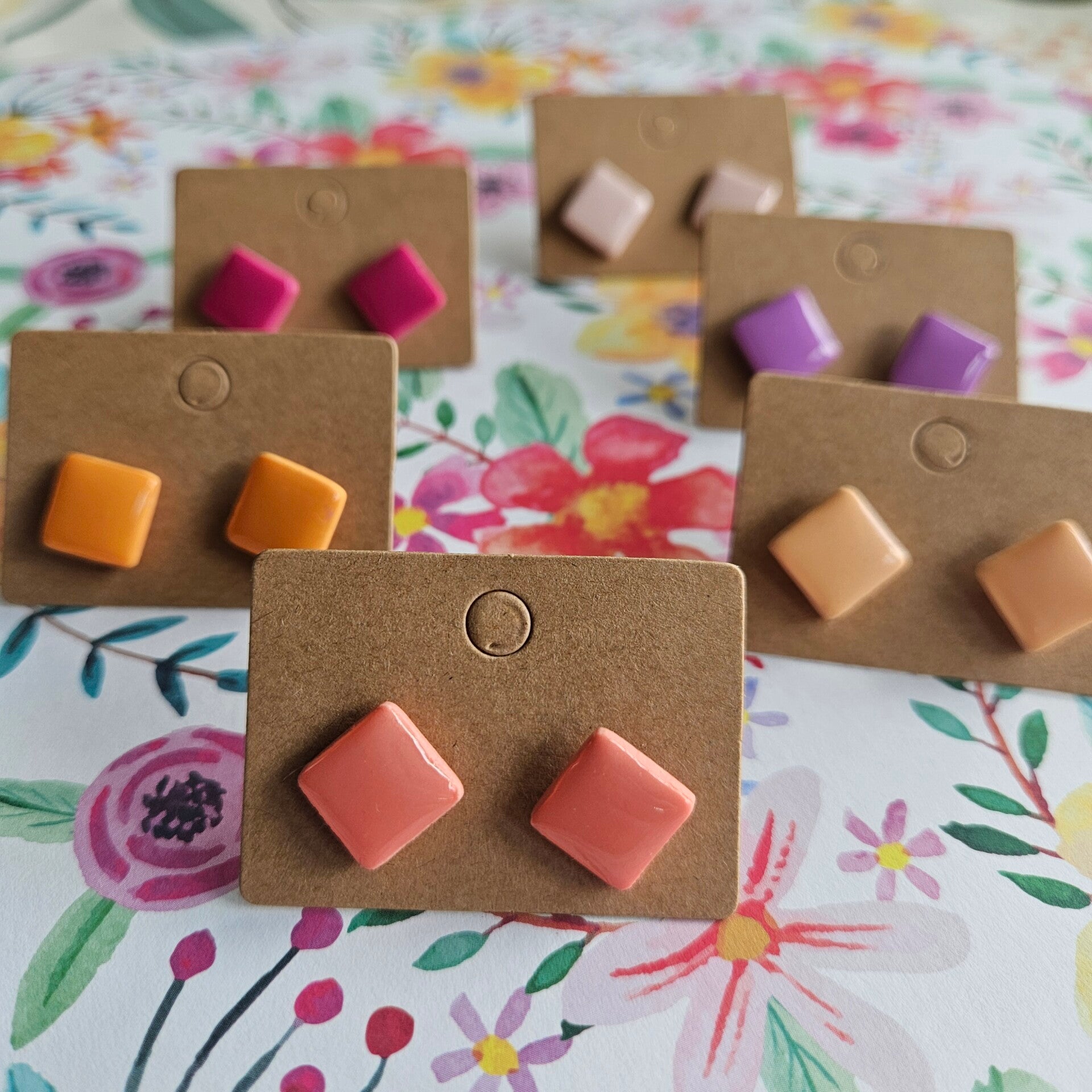 oorstuds vierkant S (PMK san cristobal) (geschikt vr Clay&combo Paulette) mat/glanzend (RVSstekers)