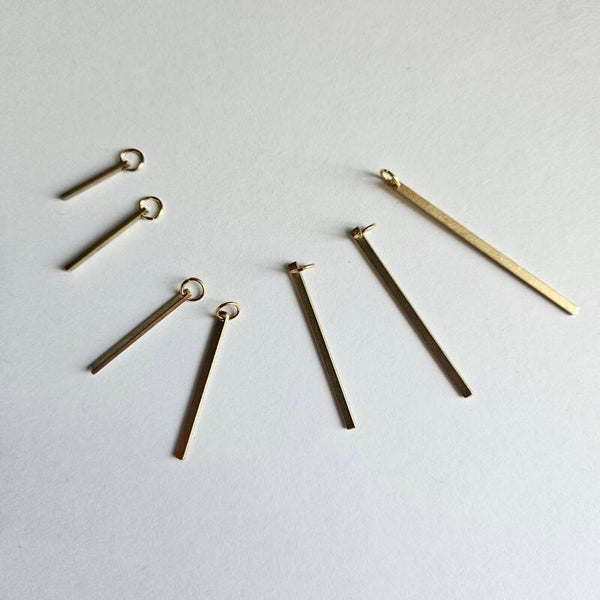 Mix&match bedel: staafjes 2mm, verschillende lengtes (messing, mat goudkleurig) (per stuk) (excl. oorringen)